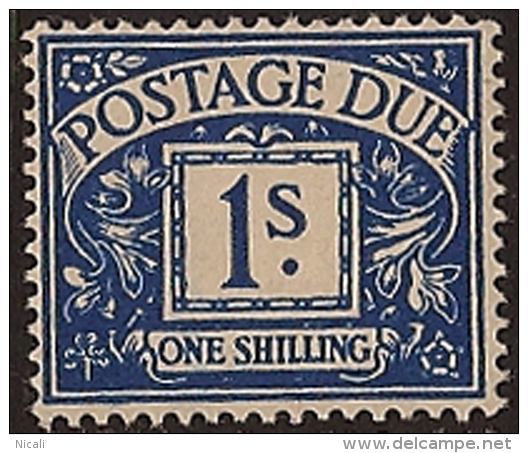 GB 1937 1/- Deep Blue Postage Due SG D33 HM TS34 - Tasse