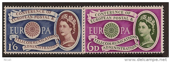 GB 1960 Postal Conference SG 621/2 UNHM UK244 - Tasse