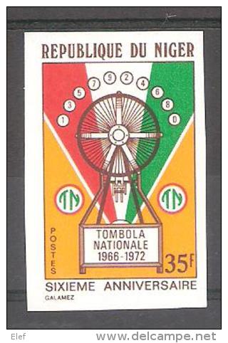 NIGER, 1972, Yvert N° 261, NON DENTELE Neuf **: Jeu Tombola Nationale / Loto ; 1972, TTB - Non Classificati