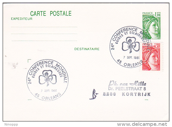 France 1981 24th International Girl Guides Conference, Souvenir Card - Other & Unclassified