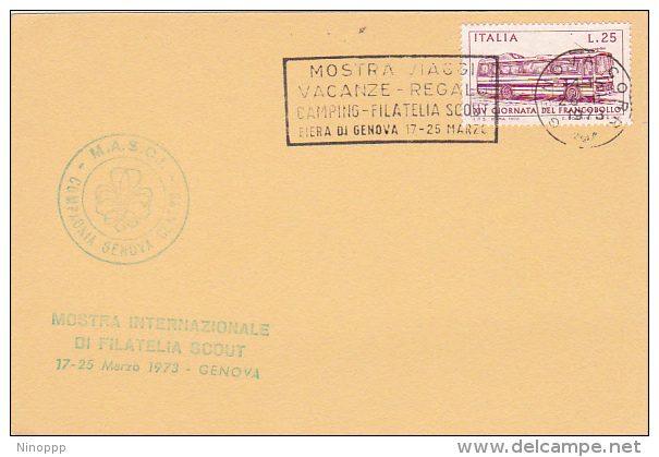 Italy 1973 Genova Scout Camping Souvenir Card - Other & Unclassified