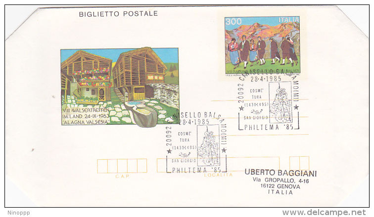 Italy 1985 Cinisello Balsamo Philtema 85 Souvenir Aerogramme - Other & Unclassified