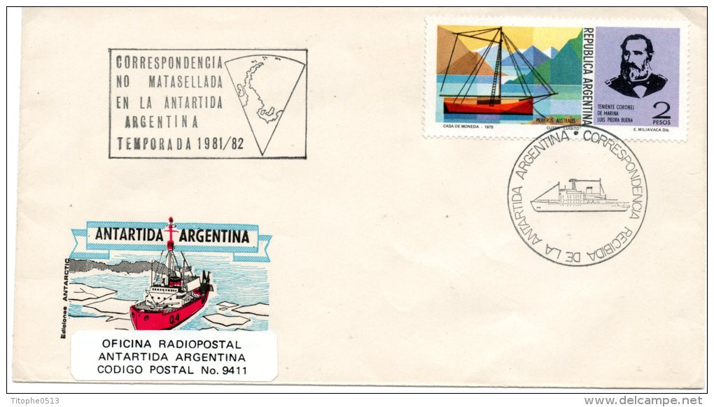 ARGENTINE. N°1013 Sur Enveloppe Commémorative De 1981. Bateau. - Navires & Brise-glace