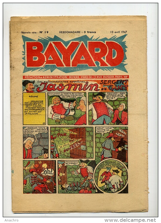 BD N° 19 BAYARD 1947 / Trois Garçons De FRANCE En 1940 / EVASIONS Au STALAG / Histoire De La BICYCLETTE / TENNIS - Bayard