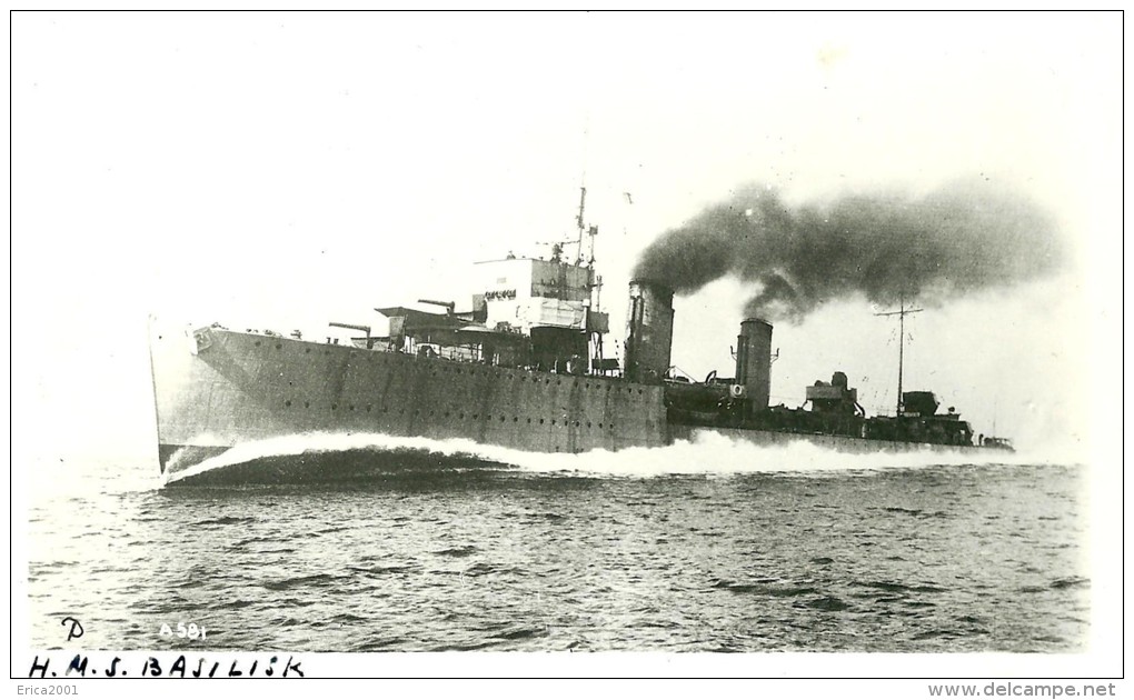 Guerre. HMS Basilisk, Destroyer Royal Navy. Tampon "nautical Photo Agency" Au Dos - Krieg