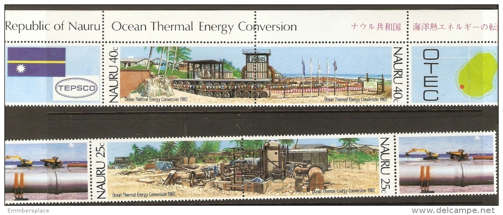 NAURU - 1982 THERMAL ENERGY CONSERVATION SET OF 4 + 4 LABELS MNH **    SG 263-6 - Nauru