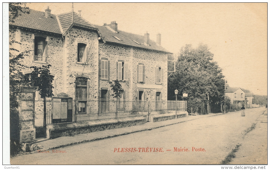 ( CPA 94 )  PLESSIS-TRÉVISE  /  Mairie - Poste - - Le Plessis Trevise