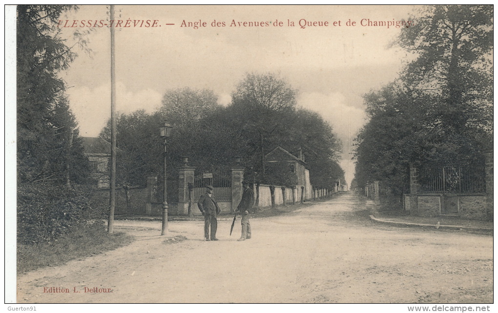 ( CPA 94 )  PLESSIS-TRÉVISE  /  Angle Des Avenues De La Queue Et De Champigny  - - Le Plessis Trevise