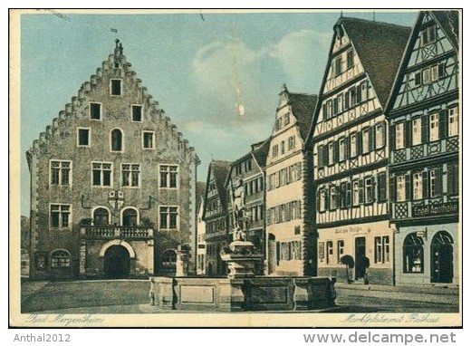 Bad Mergentheim Marktplatz Engel-Apotheke Brunnen 9.6.1934 - Bad Mergentheim