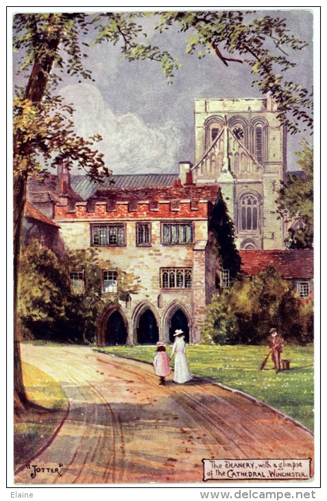 The Deanery And Winchester Cathedral, U.K.  -  Artist Signed Jotter - Winchester