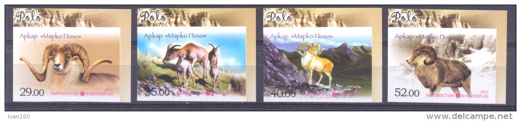 2013. Kyrgyzstan, Fauna, Pamir Argali, 4v IMPERFORATED, Mint/** - Kirghizistan