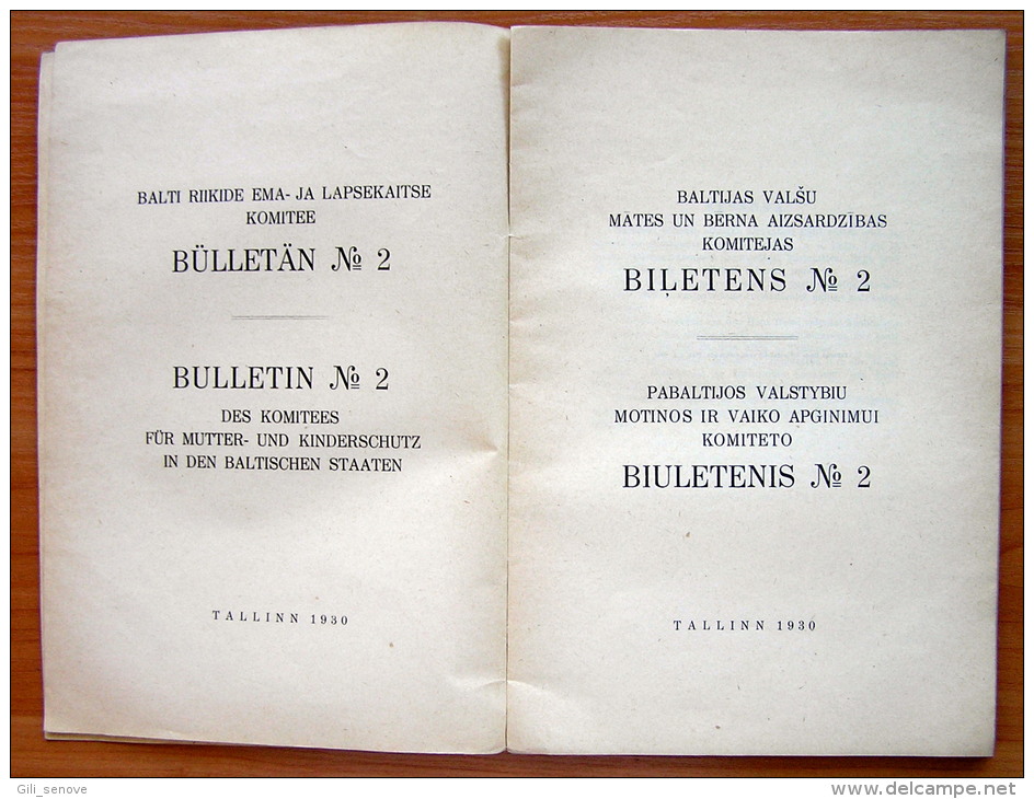 Baltic States Maternal And Child Committee Bulletin 1930 - Old Books