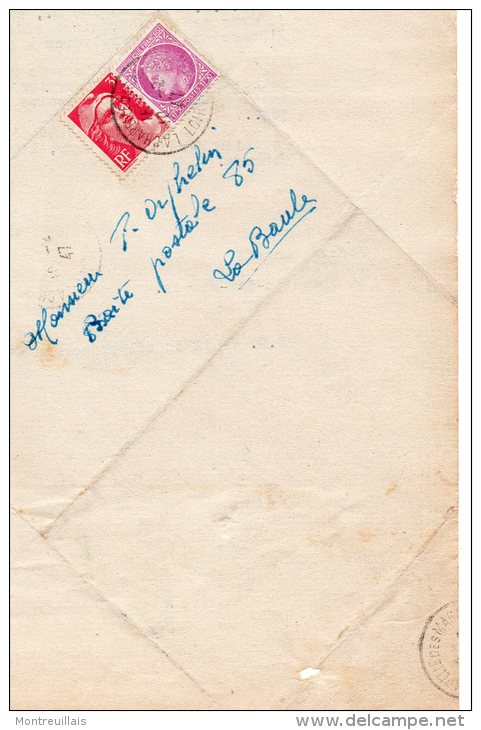 Lettre Correspondance Avec Timbre  Cachet LA BAULE, CHAPELLE DES MARAIS Basket-ball, De 1947 - Autres & Non Classés
