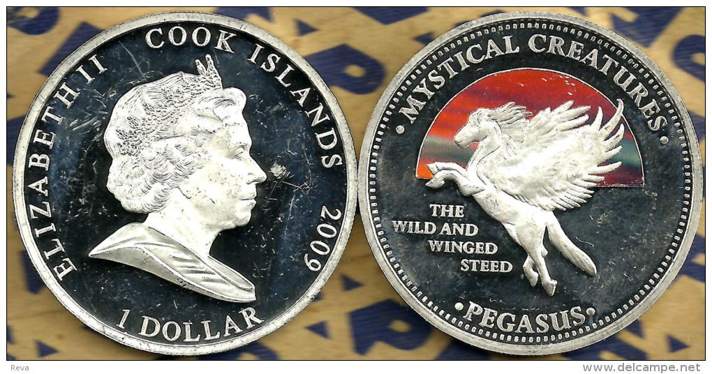 COOK ISLANDS $1 PHOENIX BIRD GREECE MYTHS  FRONT QEII HEAD BACK 2009 PROOF READ DESCRIPTION CAREFULLY !!! - Cook