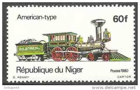 Niger 1980 Mi 708 YT 511 ** “Fred Merril” Steam Locomotive (1848) USA / Dampflokomotiven - Treinen