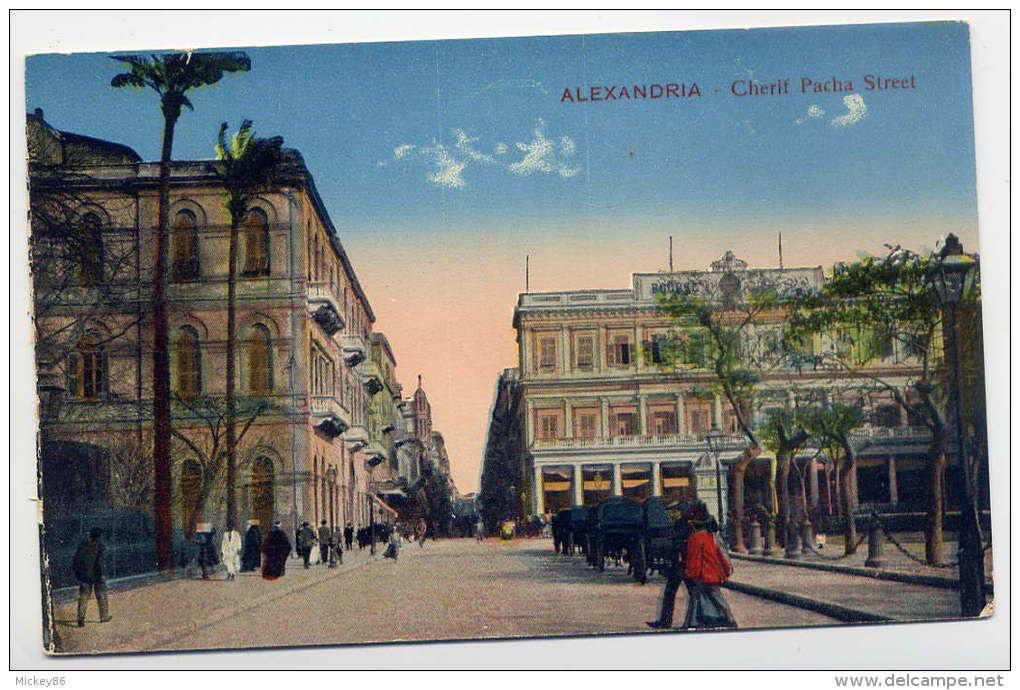 Egypte--ALEXANDRIE--Cherif  Pacha Street (animée)  Série  650 éd The Cairo Post Card Trust--Belle Carte - Alexandrie