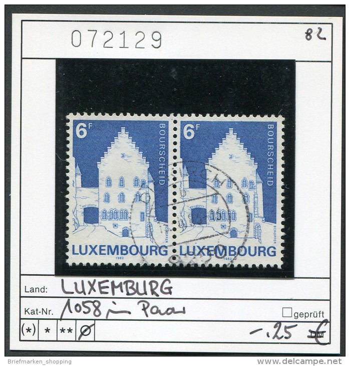 Luxemburg - Luxembourg - Michel 1058 Im Paar - Oo Oblit. Used  Gebruikt - - Used Stamps