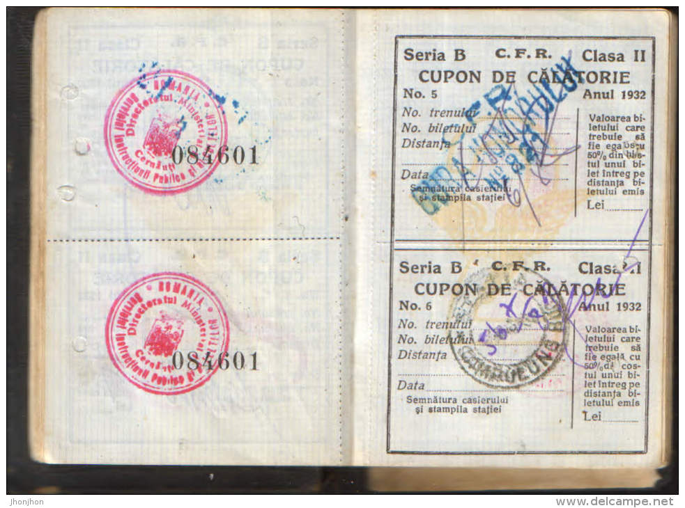 Romania-Identification card for travel CFR years 1930-1934, Bukovina-Cernautzi-7/scan s
