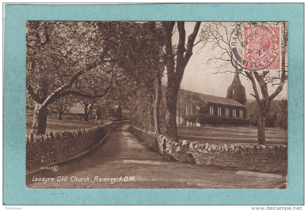 RAMSEY I. O. M .  -  LEZAYRE  OLD  CHURCH -  1922  -  Valentine's ( Legère Trace Pliure Angle Bas Droit ) - Isle Of Man