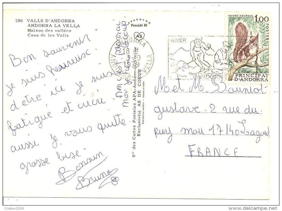 N° Y&T 267 ANDORRE  Vers  FRANCE Le  03 SEPTEMBRE1979( 2scans) - Covers & Documents