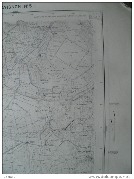 Carte Géographique - AVIGNON N°5 Tavel - St Anthelme Rochefort Du Gard - Les Angles - La Bégude De R. - Saze - 1/20.000 - Topographical Maps