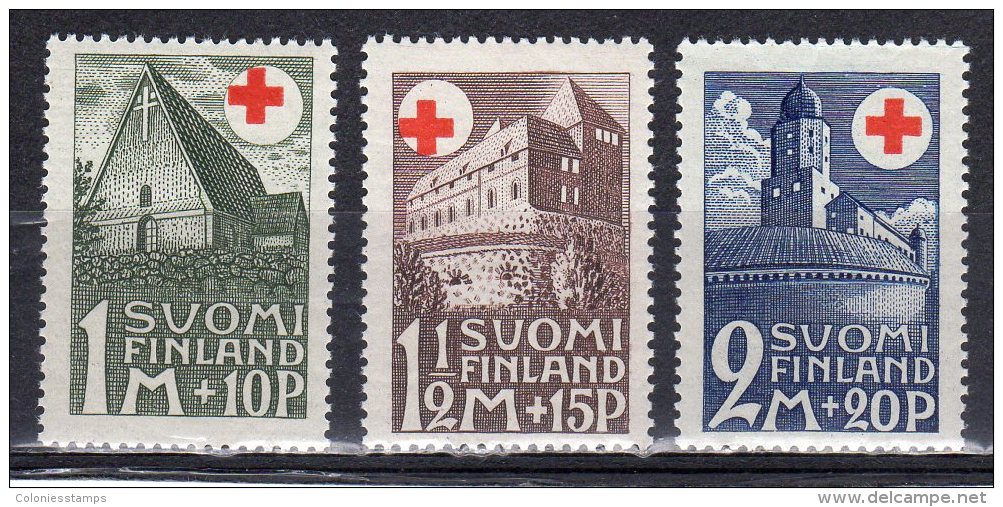 (S1021) FINLAND, 1931 (Red Cross Issue. Architecture). Complete Set. Mi ## 164-166. MNH** - Nuovi