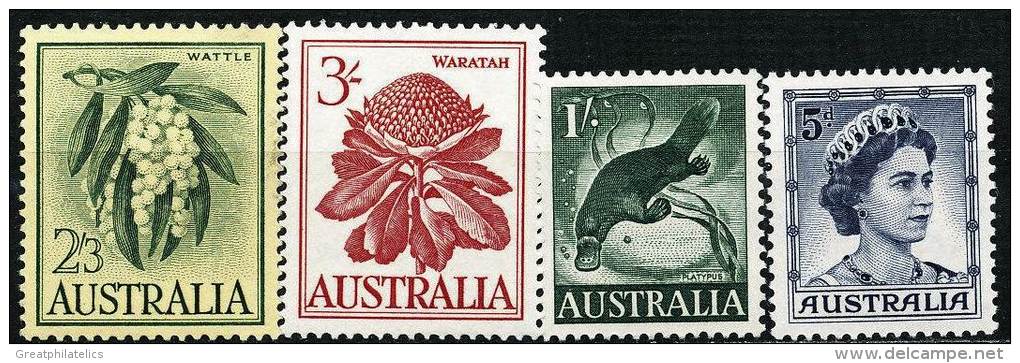 AUSTRALIA 1959-64 QUEEN, FLOWERS, ANIMALS SC#319/30  VF MNH CV.$13  (DEL01) - Mint Stamps