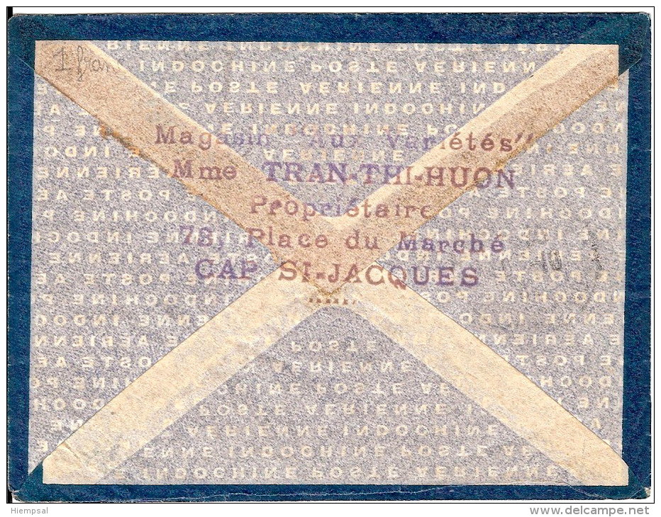 INDOCHINE LETTRE RECOMMANDEE DU 8 /10 /1934   Saigon Marseille - Airmail