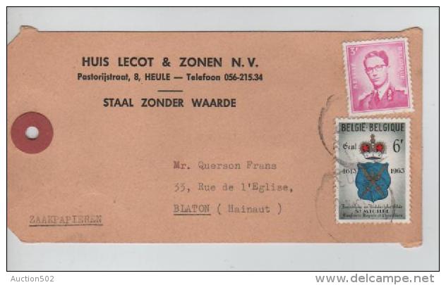 TP 1067 Baudouin Lunettes+TP S/Staal Zonder Waarde/Echantillon Sans Valeur Zaakpapieren C.Heule V. Blaton Hainaut PR246 - Brieven En Documenten