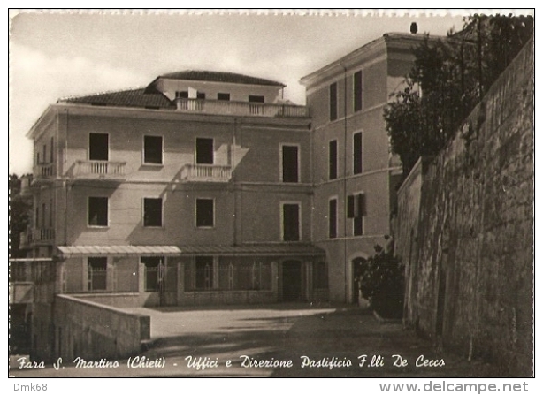 FARA SAN MARTINO  ( CHIETI ) UFFICI E DIREZIONE F.LLI DE CECCO - 1955 - Chieti