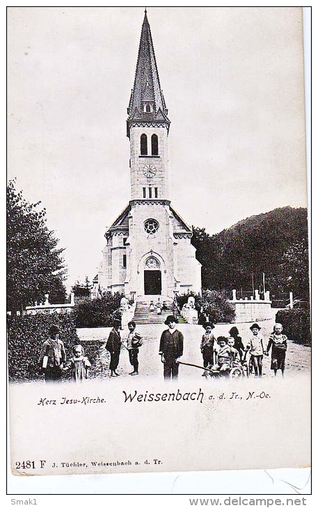 AK NIEDERÖESTERREICH ,BADEN WEISSENBACH A.d.TRIESTING HERZ-JESU KIRCHE Nr. 2481.J.TÜCHLER,,OLD POSTCARD VOR 1904 - Baden Bei Wien