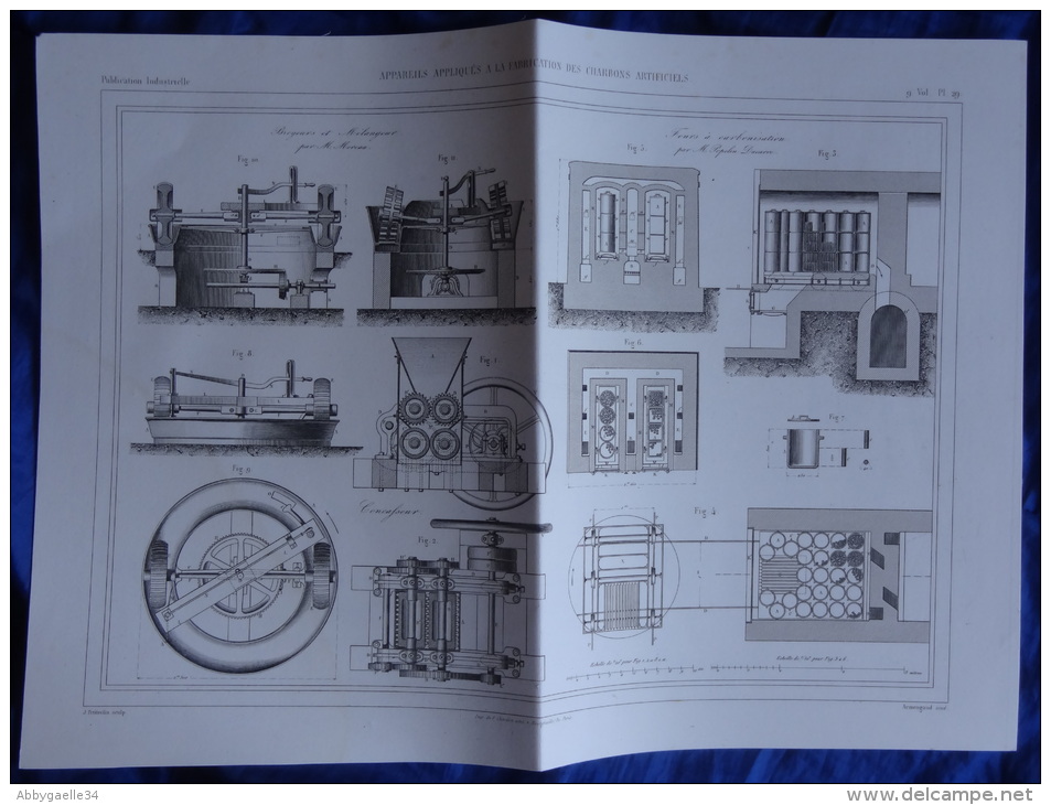 Appareils Appliqués à La Fabrication Des Charbons Artificiels Par M. DAVID (3 Documents) - Machines