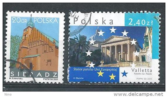 Poland. Scott # 3776-77,3842 Used. Commemoratives. 2005-06 - Used Stamps