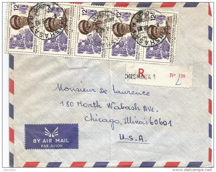 DRC Zaire Congo 1968 Kinshasa 1 Registered Cover - Afgestempeld