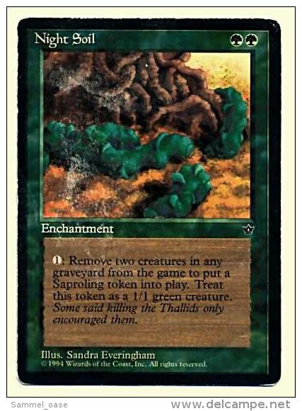 Karte Magic The Gathering  -  Enchantment  - Night Soil  -  Englisch - Autres & Non Classés