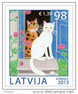 Latvia 2013 Cat /cats Pet Fee Full Set MNH - Gatti