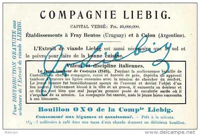 Chromo Liebig -ref -458-italie-italia-valeur Et Discipline Italiennes-le Jeune Tambour De Custozza-bon état - - Liebig