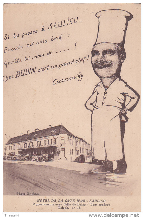¤¤  -  SAULIEU   -  Hôtel De La Côte D'Or  -  Caricature Du Chef BUDIN Par Curnonsky   -  ¤¤ - Saulieu