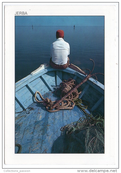 CP, TUNISIE-DJERBA, Le Moissonneur De La Mer, Voyagé En 1999 - Pêche