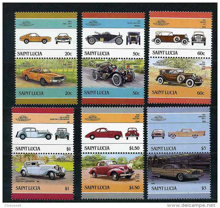 Lot 293 - B 17 - Ste Lucie ** N° 832 à 843 - Automobiles (IV) - St.Lucia (1979-...)