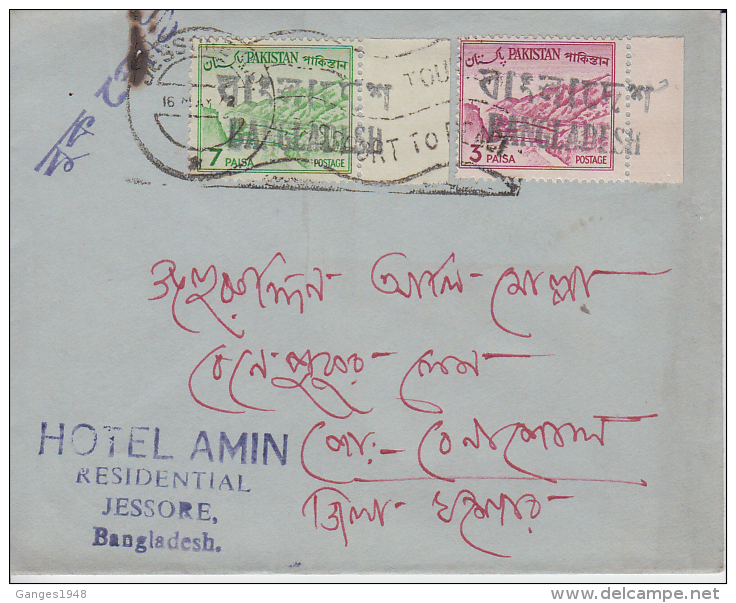 Bangladesh Liberation  1972  JESSORE  Hotel Cover With Pakistan Handstamp #49904 - Bangladesh