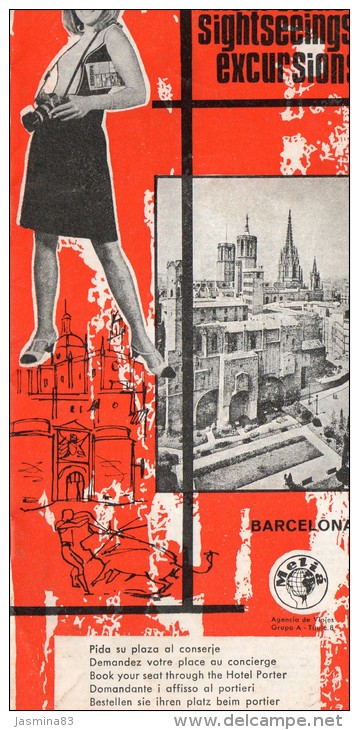 Excursions à Barcelone Petit Livre De 23 Cm Sur 11 Cm D'une Dizaine De Pages En Francais,espagnol,anglais,italien,allema - Spanje