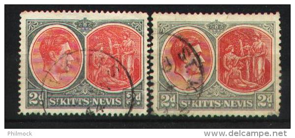 St Kitts-Nevis 1938-43 - 96 A-B Dentelure Differentes - St.Kitts-et-Nevis ( 1983-...)