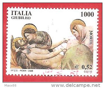 ITALIA REPUBBLICA USATO - 2000 - Celebrativi Del Giubileo, Vita Di Gesù - MORTE - £ 1000  €  0,52 - S. 2466 - 1991-00: Usati