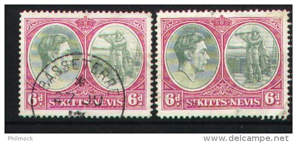 St Kitts-Nevis 1938-1943 - 99 A X2 - St.Kitts-et-Nevis ( 1983-...)