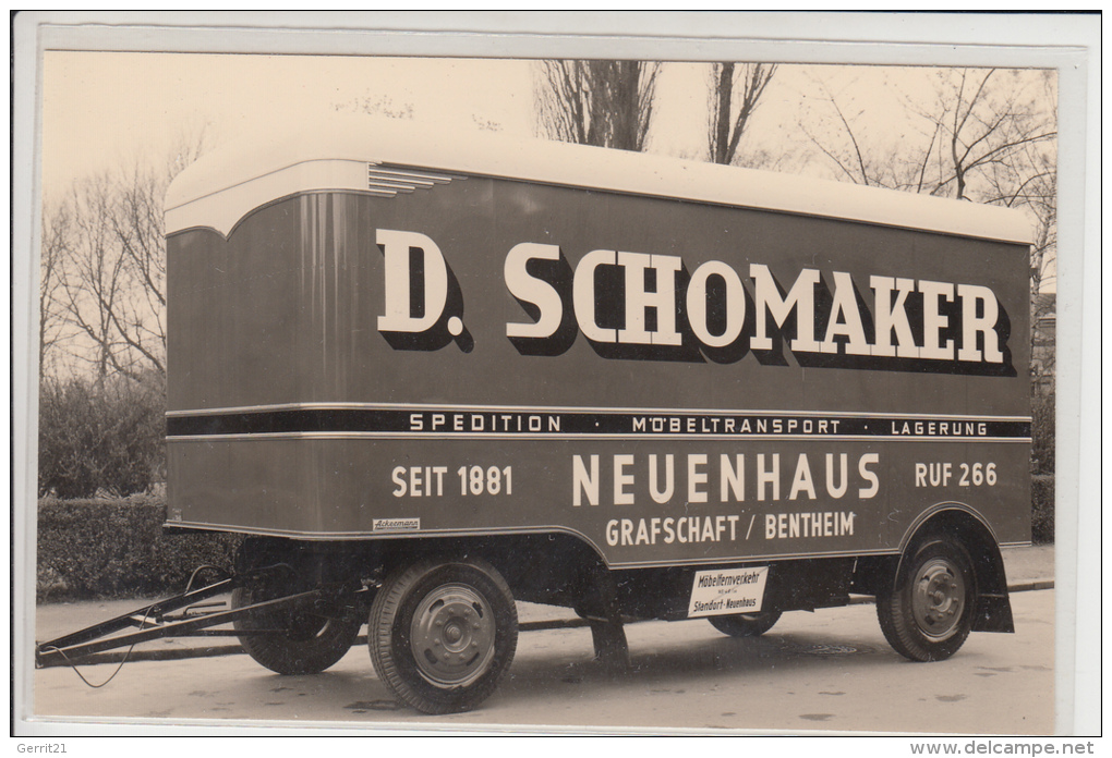 4459 UELSEN - NEUENHAUS, Möbeltransport D. Schomaker, Photo 9,4 X 14,4 Cm - Bad Bentheim