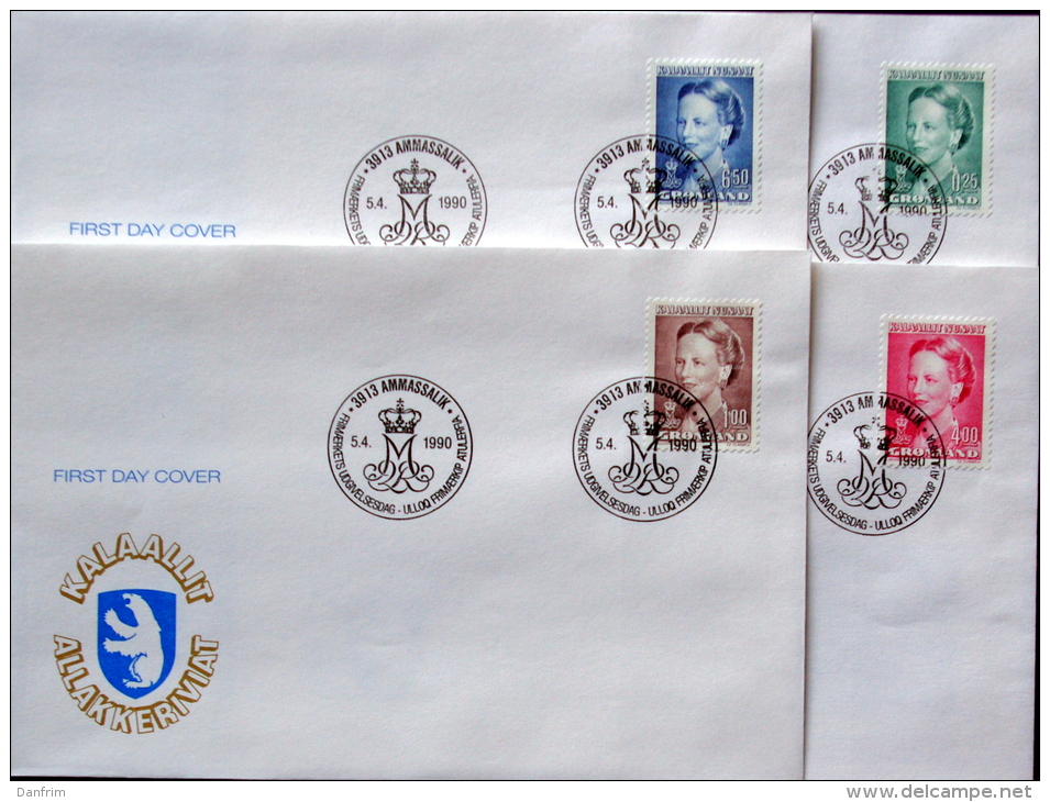 Greenland 1990  Queen Margarethe II   MiNr.201-04  FDC ( Lot Ks) - FDC