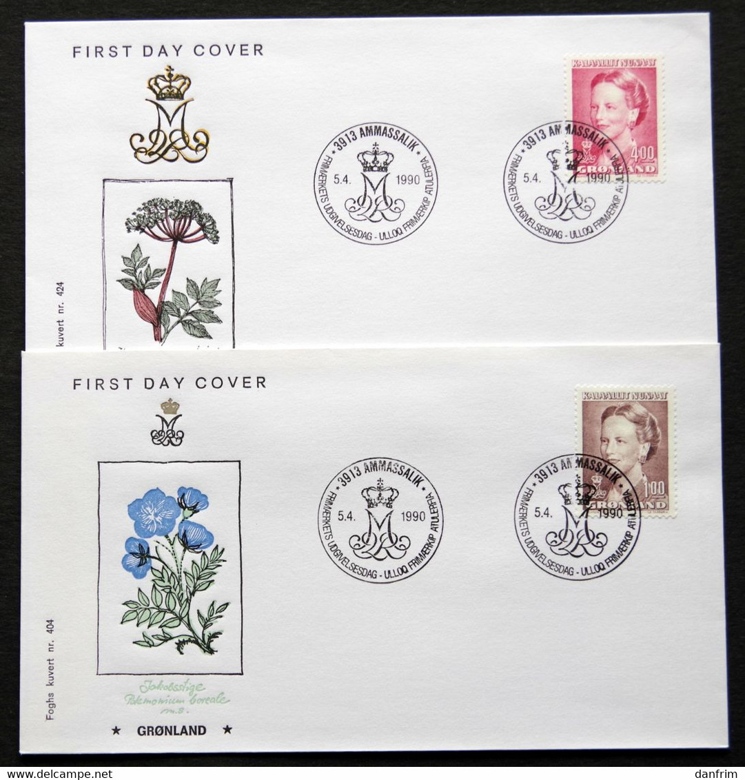 Greenland 1990  Queen Margarethe II   MiNr.201-04  FDC ( Lot Ks)    FOGHS COVER - FDC