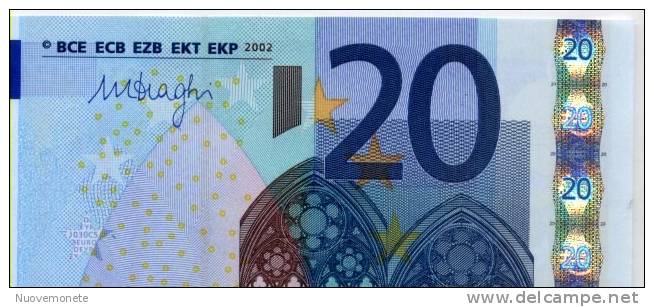 NUOVA SERIE EURONOTES BANCONOTA BILLET DA 20 EURO DRAGHI S ITALIA J030C5 UNC LE PRIME DI DRAGHI - 20 Euro