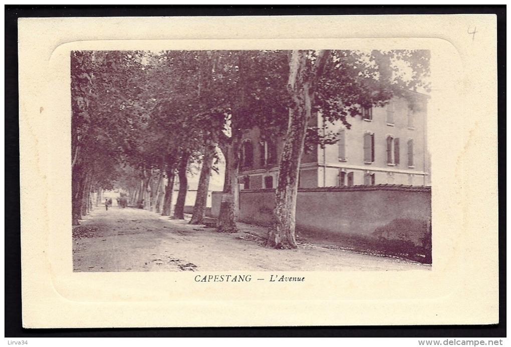 CPA ANCIENNE- FRANCE- CAPESTANG (34)-  MONOCHROME VIOLET- L'AVENUE EN ÉTÉ- GROS PLAN- ANIMATION - Capestang